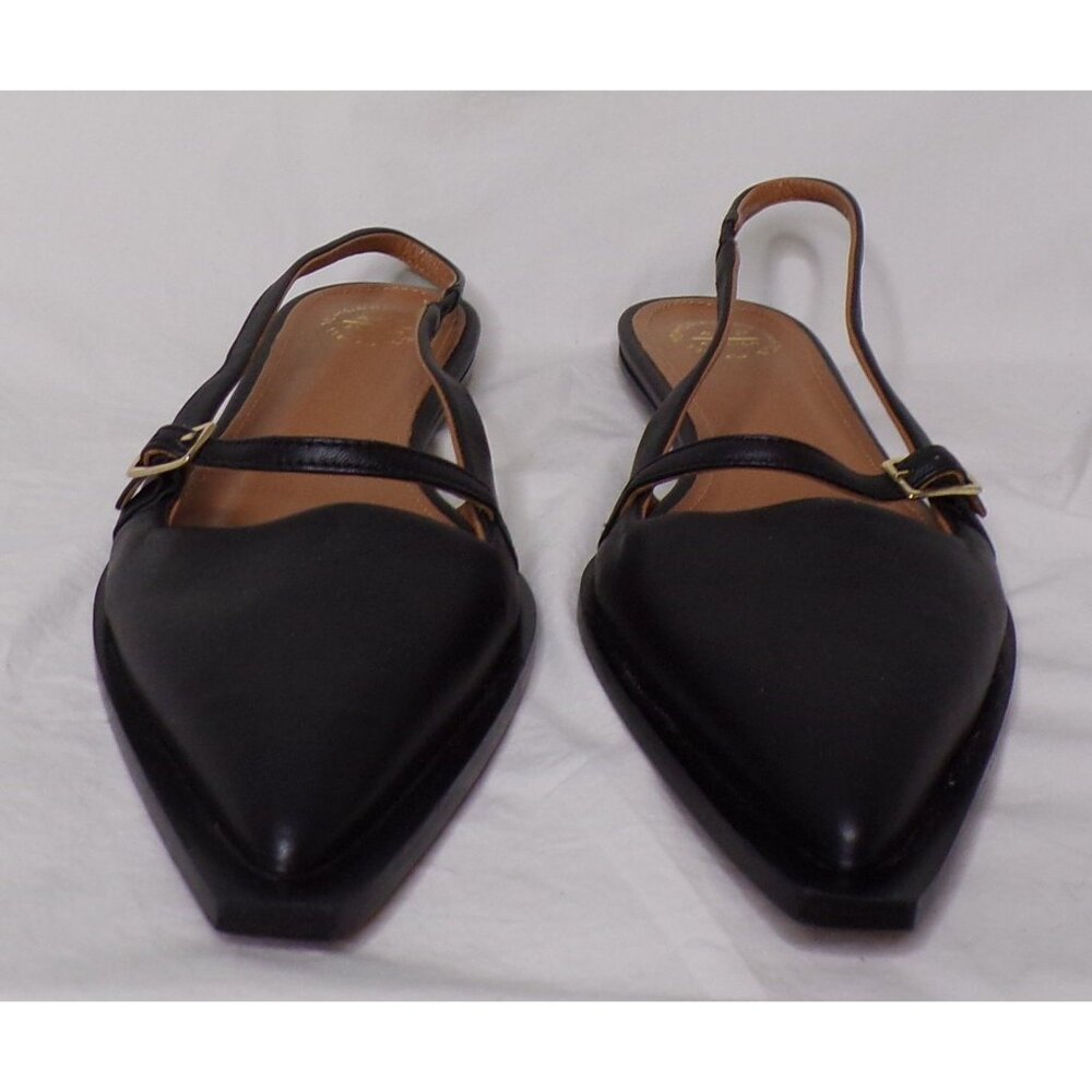 🆕 ATP ATELIER Cortina Pointed Toe Slingback Flat Shoe 8 Black - Picture 7 of 13